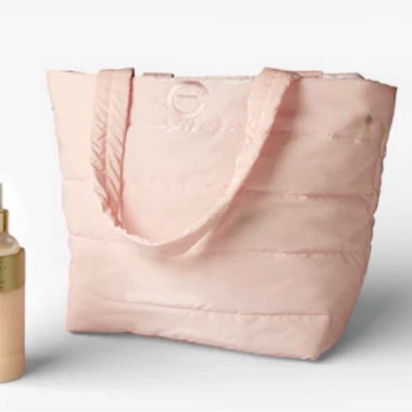 Handbags - Women's Pink Quilted Tote Bag - Lightweight Everyday Carry